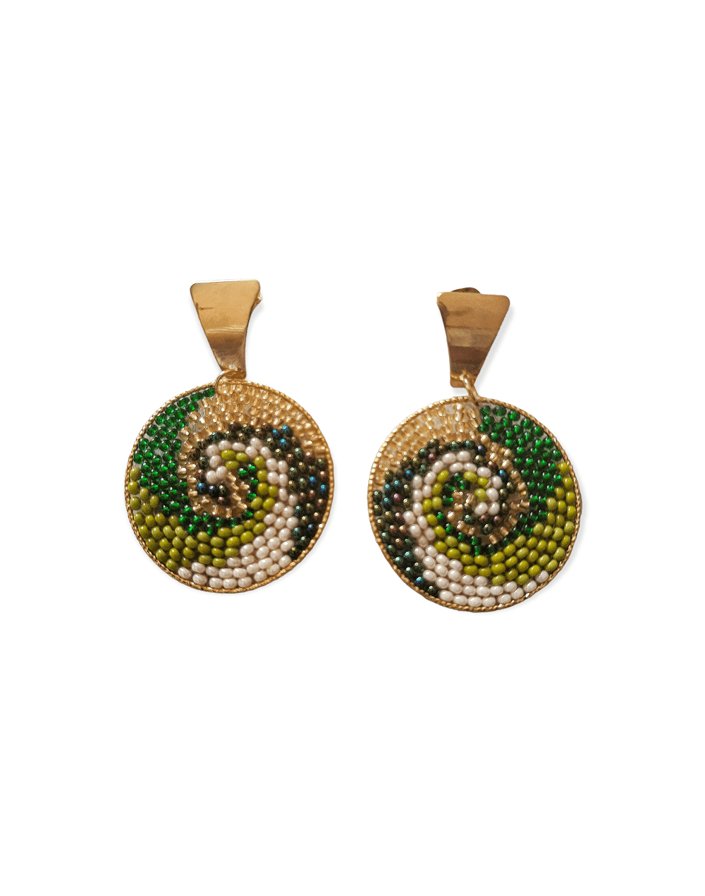 Aretes tejidos en mostacilla