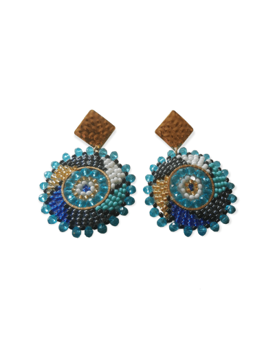 Aretes tejidos en mostacilla
