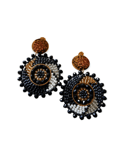 Aretes tejidos en mostacilla