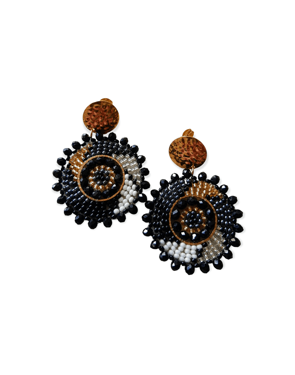 Aretes tejidos en mostacilla