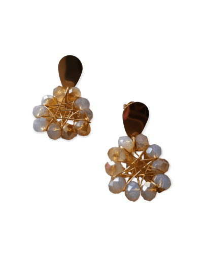 Aretes tejidos en mostacilla