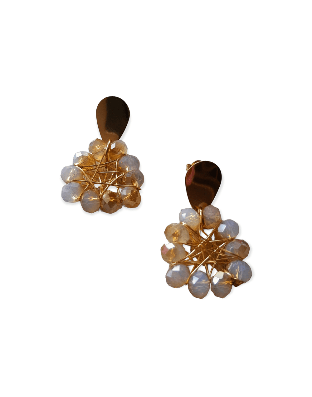 Aretes tejidos en mostacilla