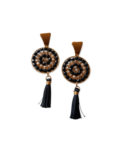 Aretes tejidos en mostacilla