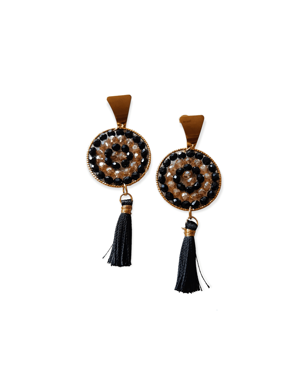 Aretes tejidos en mostacilla