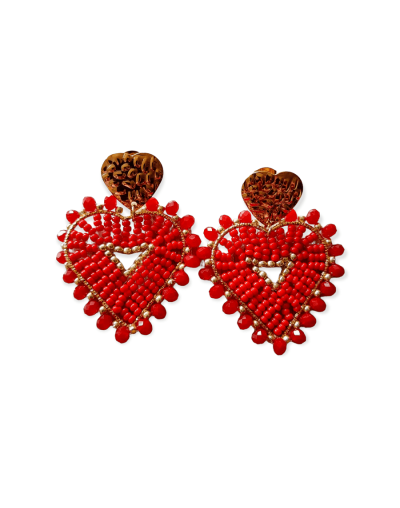 Aretes tejidos en mostacilla