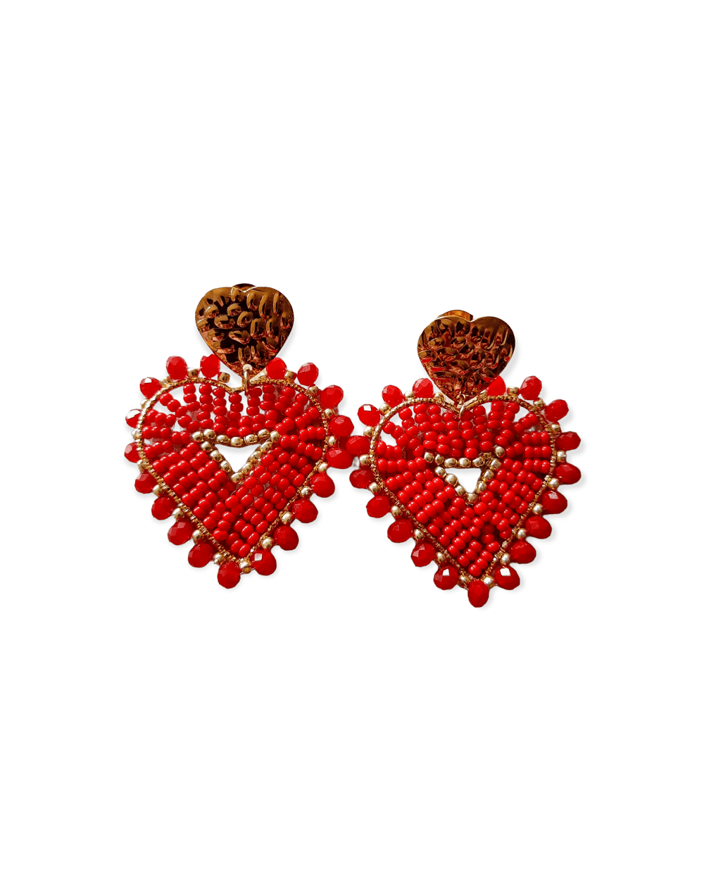 Aretes tejidos en mostacilla