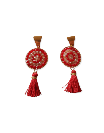 Aretes tejidos en mostacilla