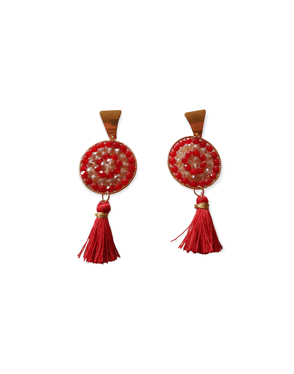 Aretes tejidos en mostacilla