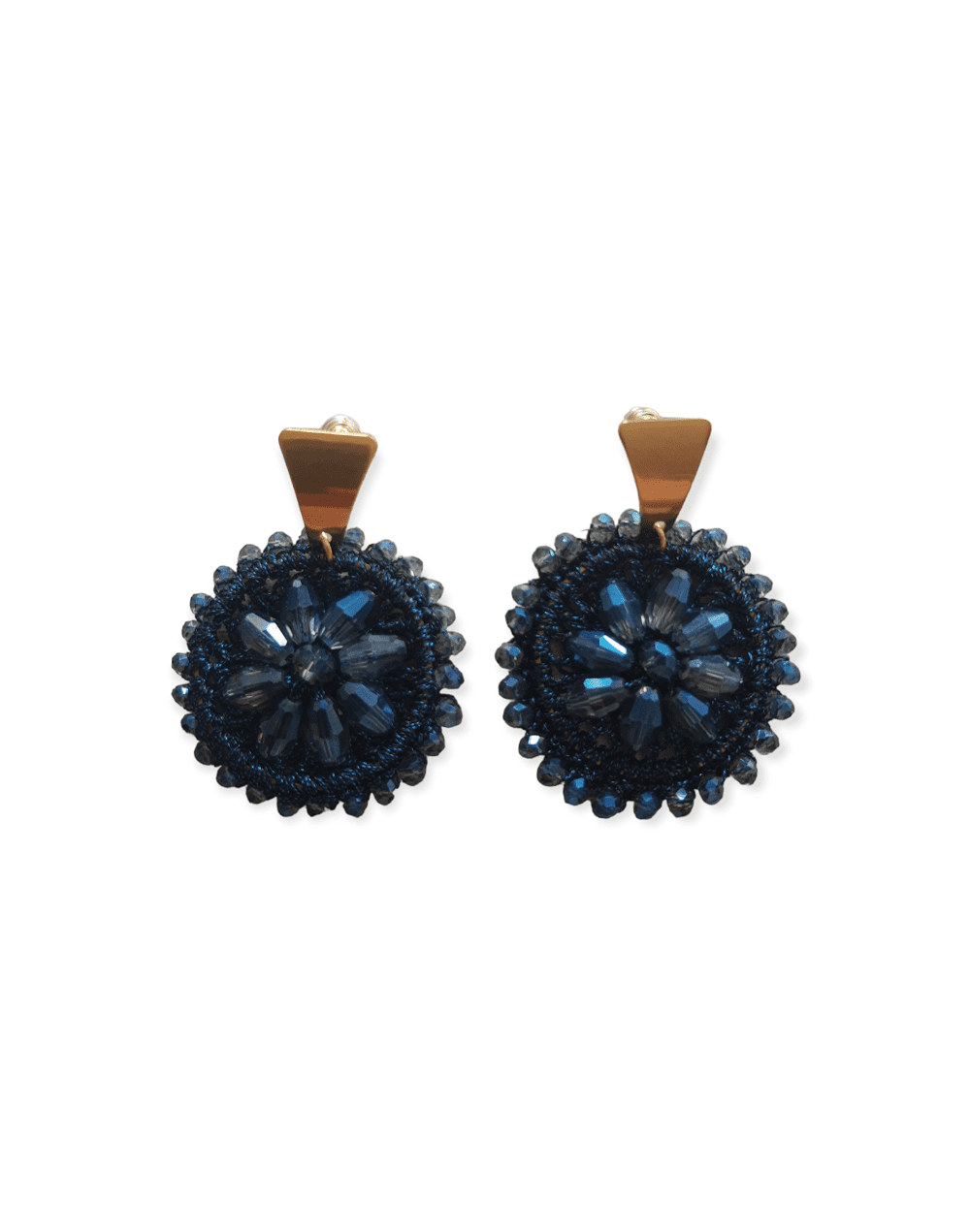 Aretes tejidos en mostacilla