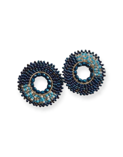 Aretes tejidos en mostacilla