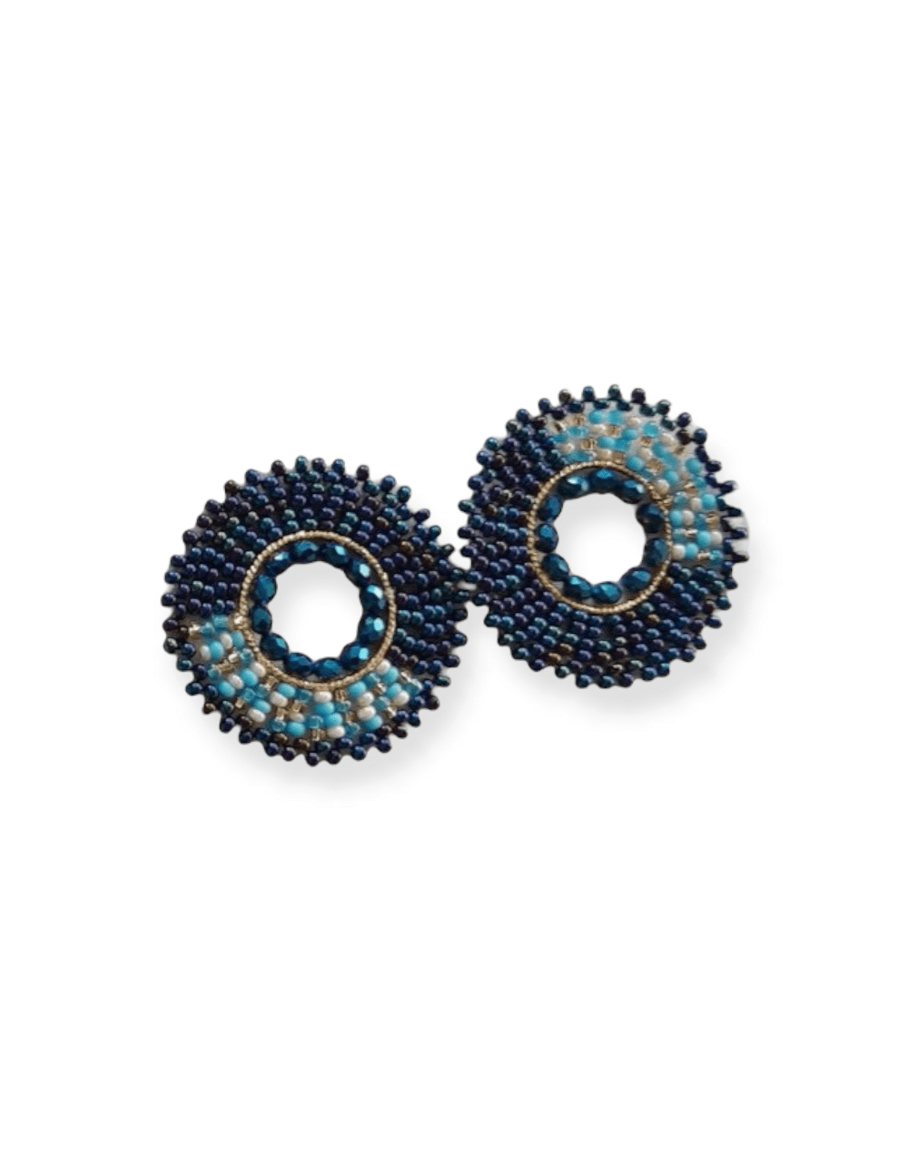 Aretes tejidos en mostacilla