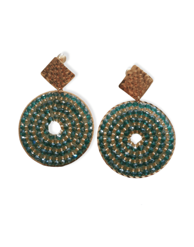 Aretes tejidos en mostacilla