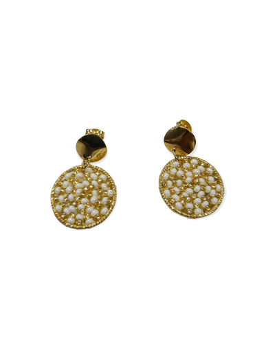 Aretes tejidos en mostacilla