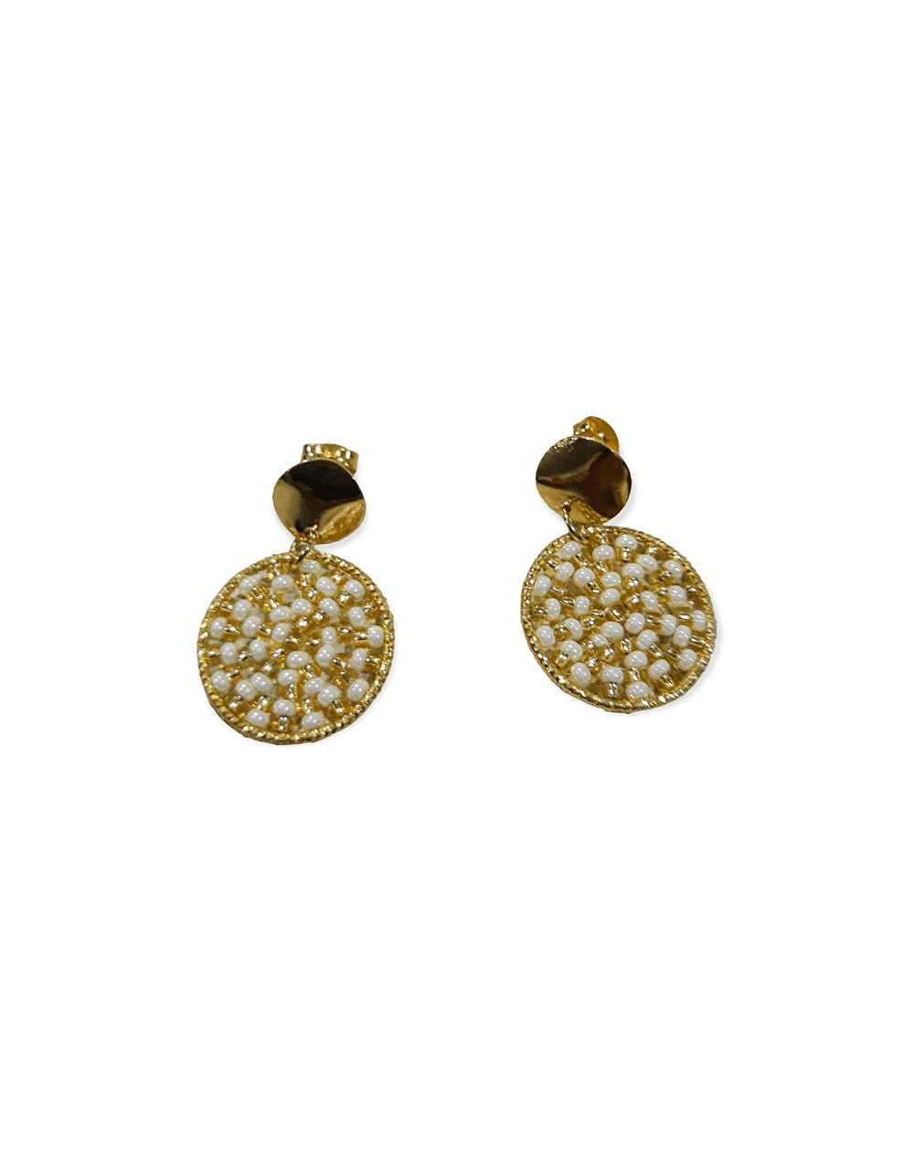 Aretes tejidos en mostacilla