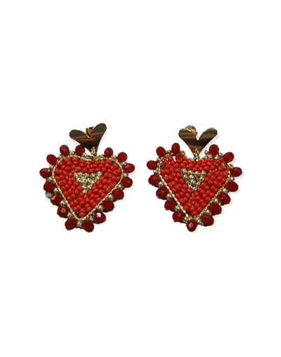 Aretes tejidos en mostacilla