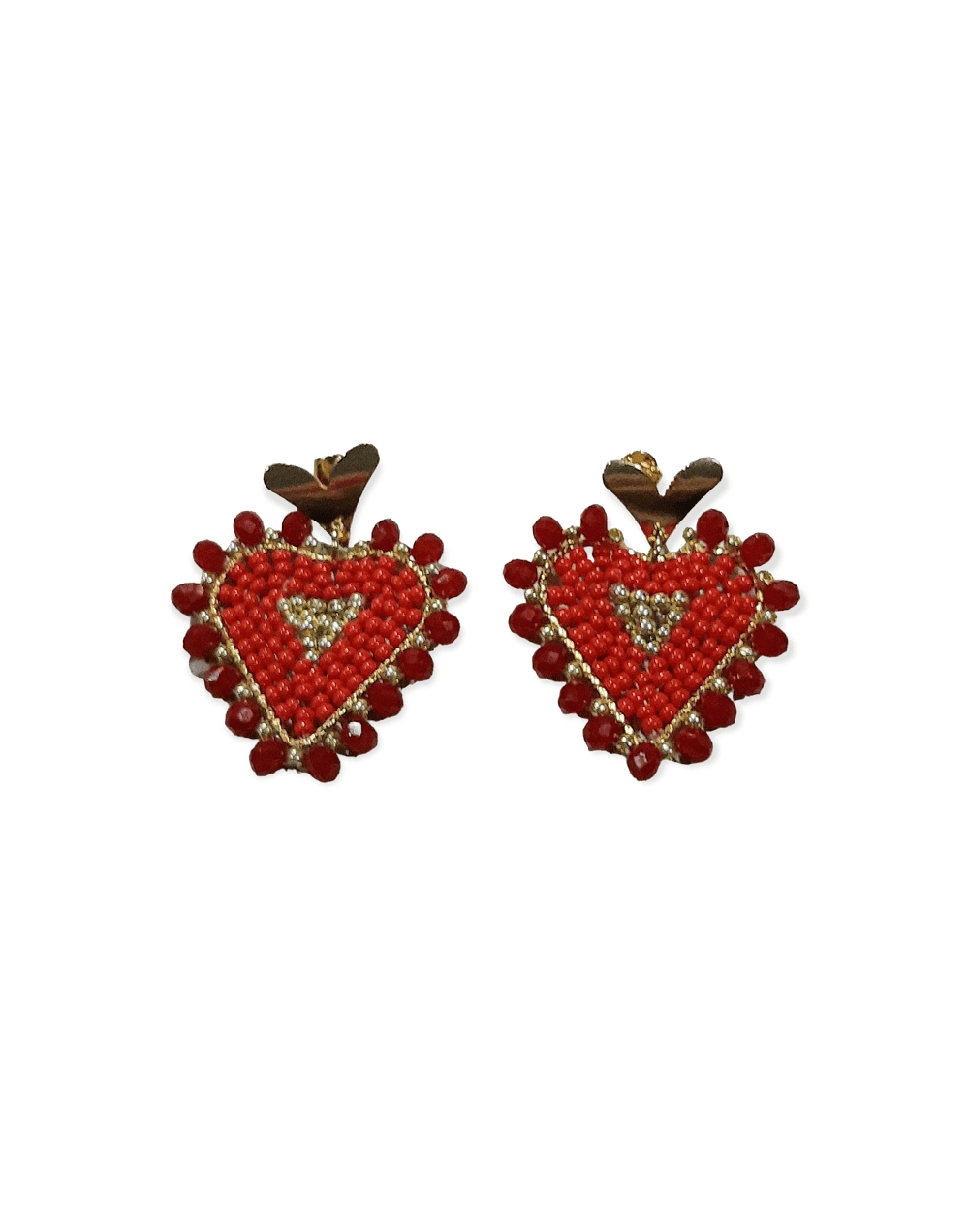 Aretes tejidos en mostacilla