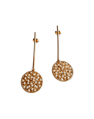 Aretes tejidos en mostacilla