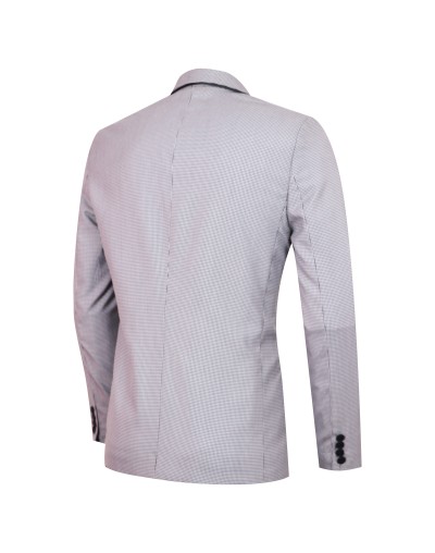 Blazer gris con detalles en cuero sintético