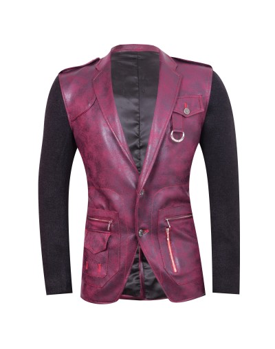 Blazer vino tinto estilo moderno