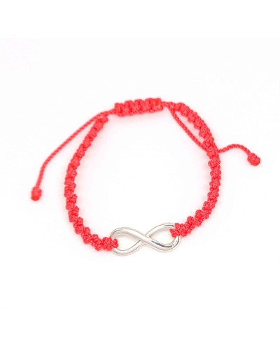 Pulsera infinito tejida en macramé