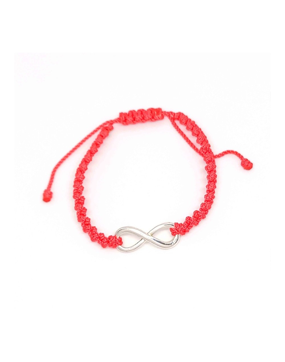 Pulsera infinito tejida en macramé