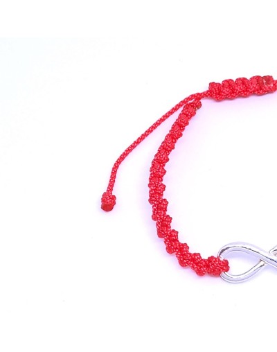 Pulsera infinito tejida en macramé