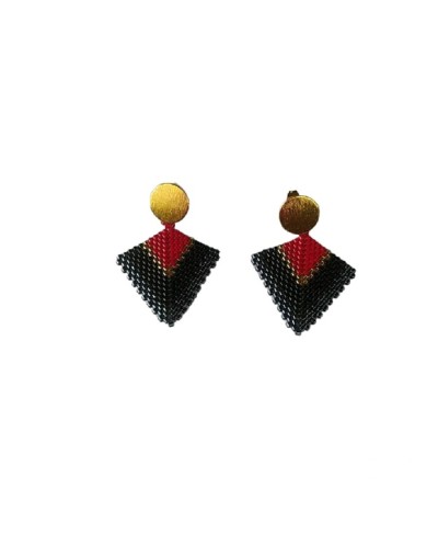 Aretes cometa rojos y negros