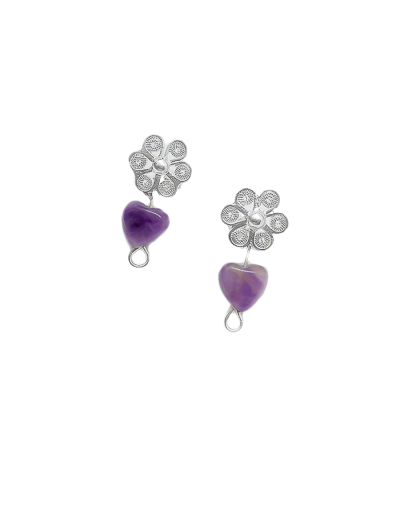 Aretes corazón filigrana
