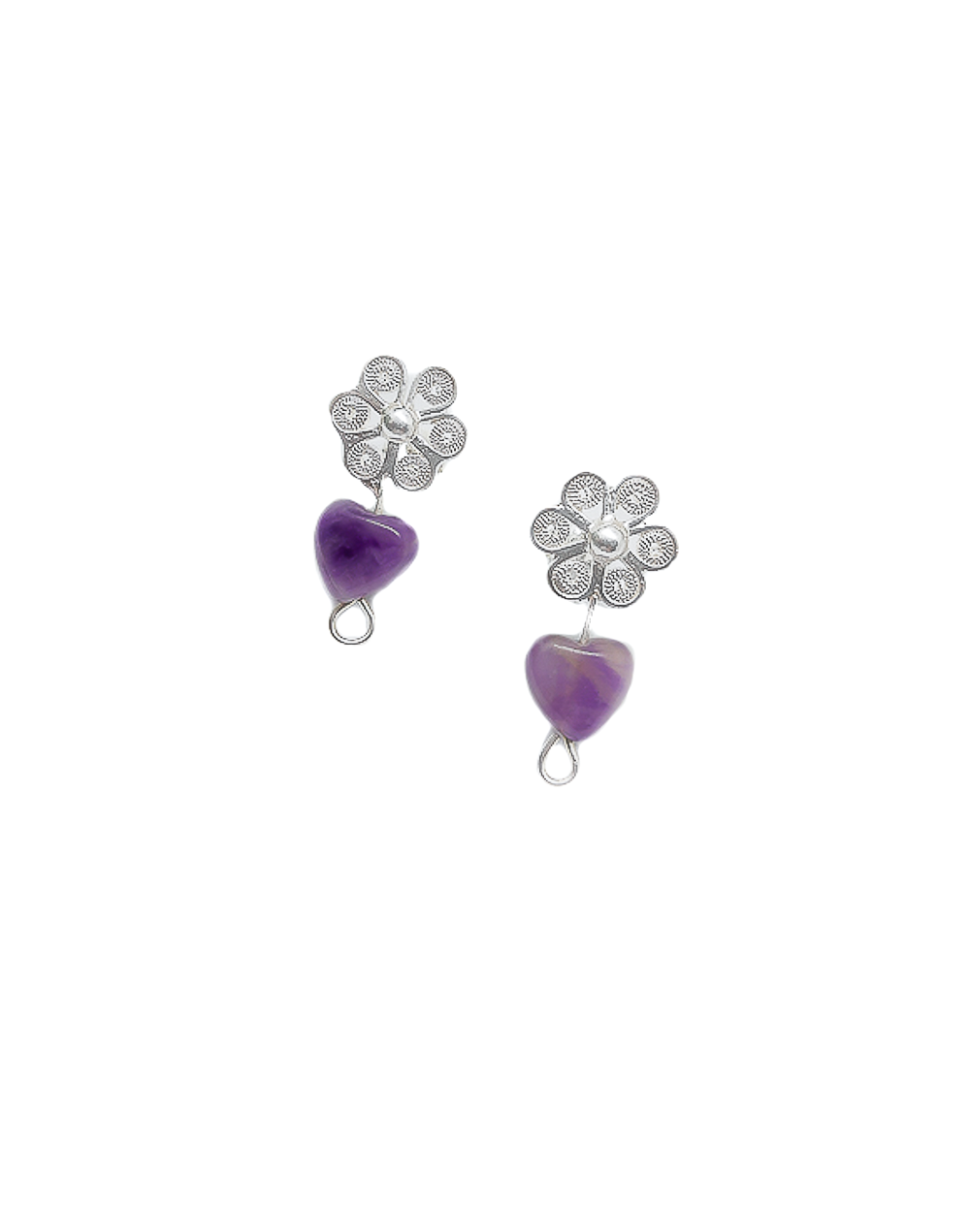 Aretes corazón filigrana