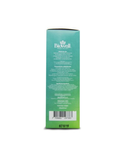 Crema humectante de cannabis Biowell 100gr