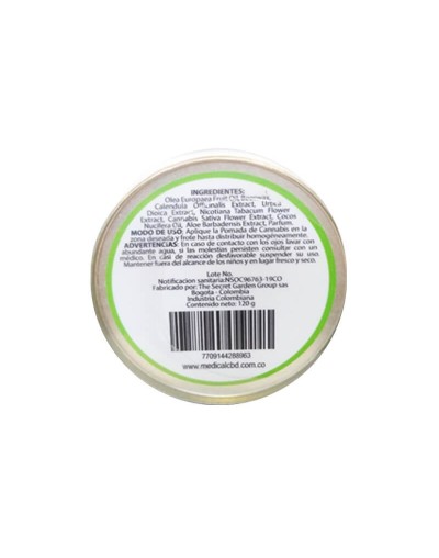 Pomada herbal NatHerb de cannabis 120gr