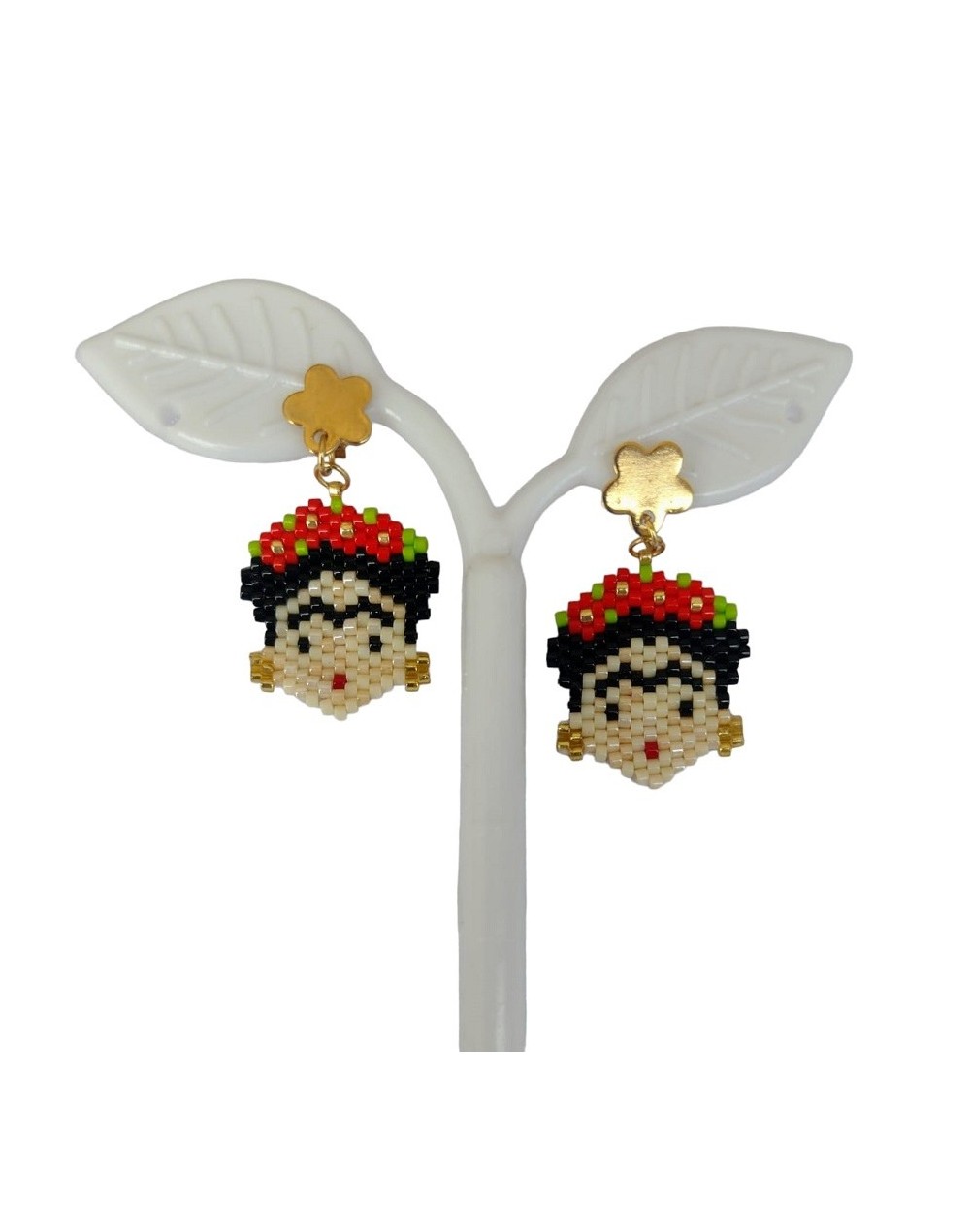 Aretes frida kahlo roja