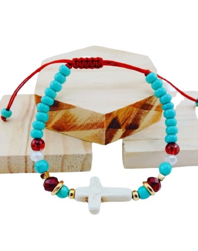 Pulsera cruz blanca