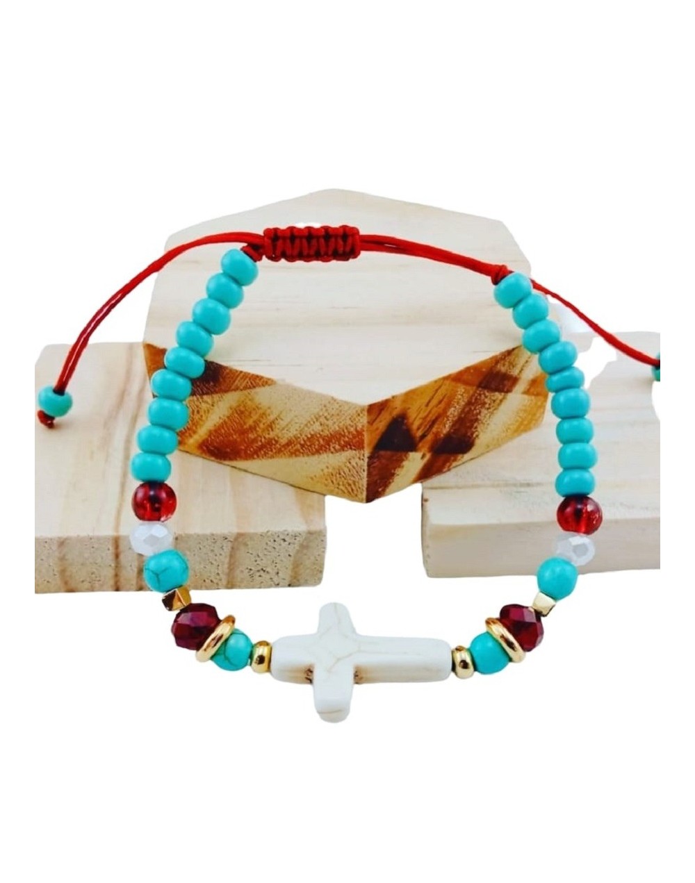 Pulsera cruz blanca