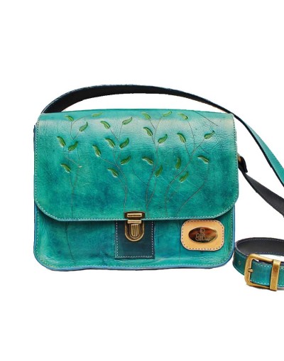 Bolso en cuero pintado a mano