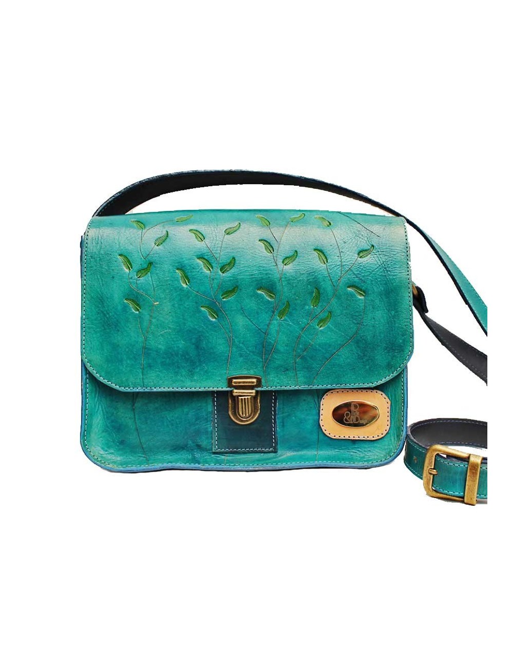Bolso en cuero pintado a mano