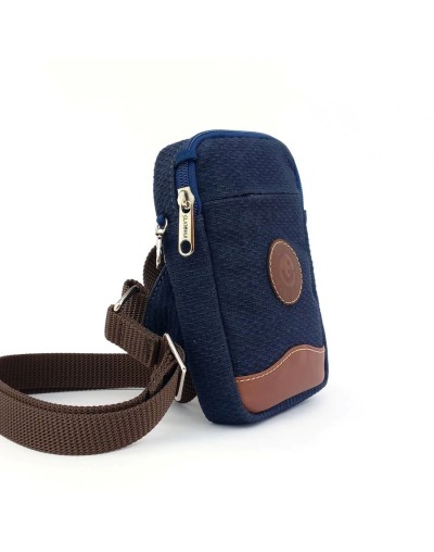Bolso tipo manos libres portacelular azul