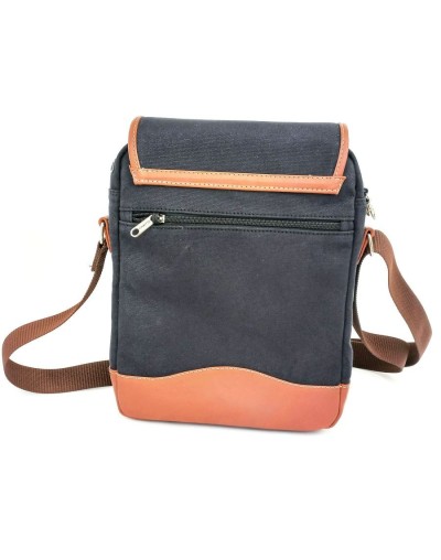 Bolso hombre tipo manos libres negro con tapa