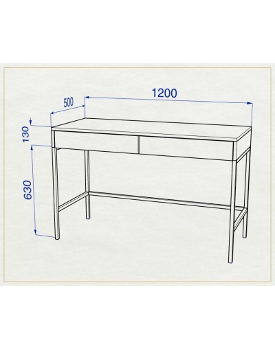 Escritorio Atelier 120cms dos cajones