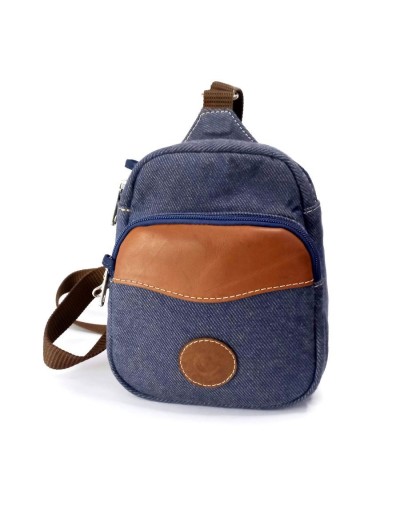 Riñonera mini azul tipo jean
