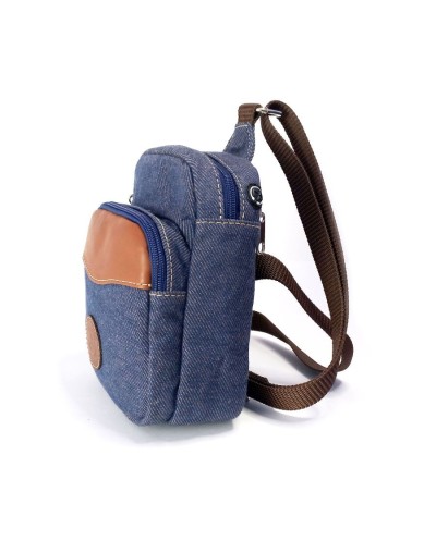 Riñonera mini azul tipo jean