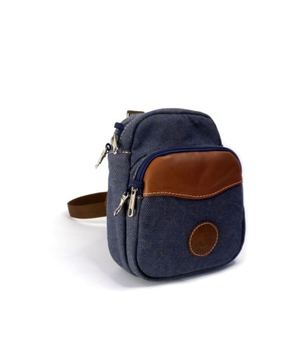 Riñonera mini azul tipo jean
