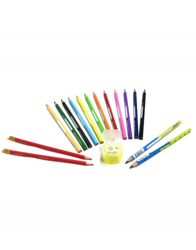 EC01  Kit Colores Jumbox12  2 Lápices Jumbo2 Lápices RojosSacapunta doble