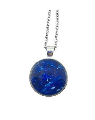 Collar flor azul