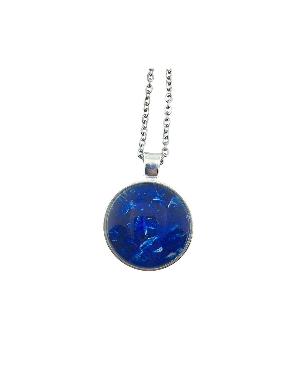 Collar flor azul