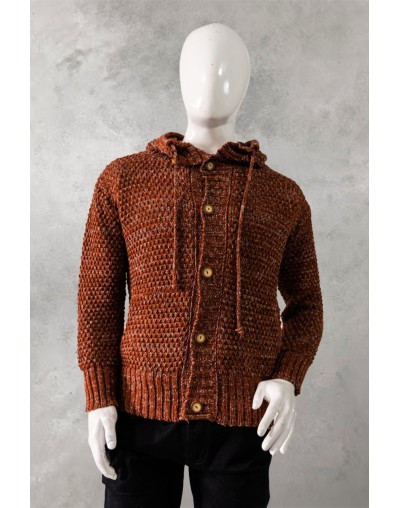 Chaqueta puntada con capota 