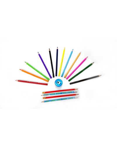 EC03 kit Colores Jumbo x12  2 lapices tablas de multiplicar2 lapices rojos  Sacapuntas cilíndrico colores surtidos