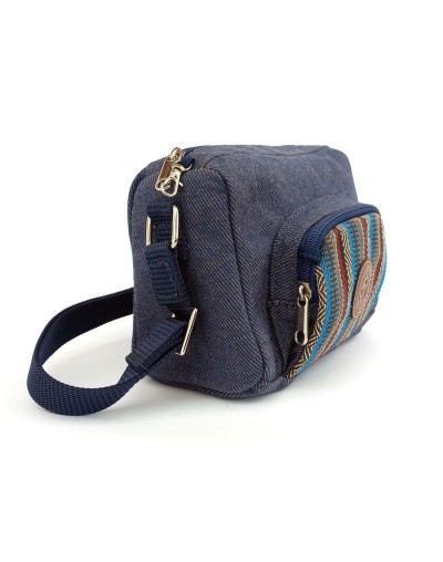 Cross body azul tipo jean tikuna