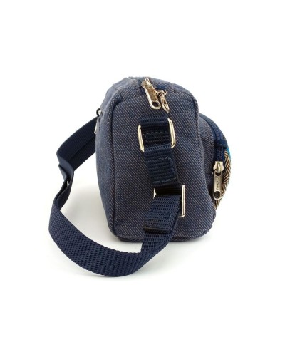 Cross body azul tipo jean tikuna