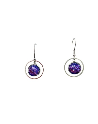 Aretes flores violeta